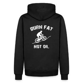 VTT Brûlez la graisse pas l'huile - Sweat à capuche Premium bio Homme - noir - Dos - Nico (187cm)