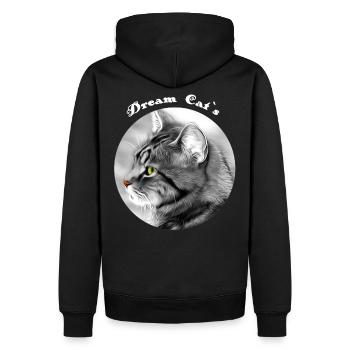 Chat, chats, chats de rêve, chats de rêve - Sweat à capuche Premium bio Homme - noir - Dos - Nico (187cm)