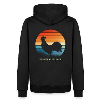 Chicken Whisperer Funny Farmer Farmer Chicken - Men’s Premium Organic Hoodie - black - Back - Nico (187cm)