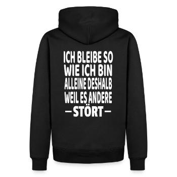 I stay the way I am because it bothers others ;) - Men’s Premium Organic Hoodie - black - Back - Nico (187cm)