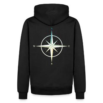 Compas, Kompass, En Plein Air, Nature, Faune - Sweat à capuche Premium bio Homme - noir - Dos - Nico (187cm)
