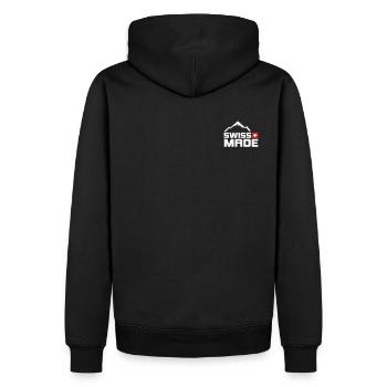Swiss Made Suisse CH Suisse Suisse Suisse - Sweat à capuche Premium bio Homme - noir - Dos - Nico (187cm)