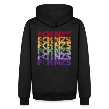 Contre les nazis - FCK NZS - Contre la droite - Vintage - Sweat à capuche Premium bio Homme - noir - Dos - Nico (187cm)
