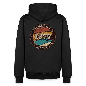 1977 Geburtstag Vintage Geschenkidee - Männer Premium Bio Hoodie - Schwarz - Hinten - Nico (187cm)