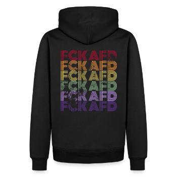 Gegen Nazis - FCK AFD - Gegen Rechts - Männer Premium Bio Hoodie - Schwarz - Hinten - Nico (187cm)