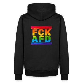 Contre les nazis - FCK AFD - Contre la droite - Sweat à capuche Premium bio Homme - noir - Dos - Nico (187cm)