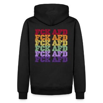 Contre les nazis - FCK AFD - Contre la droite - Sweat à capuche Premium bio Homme - noir - Dos - Nico (187cm)