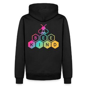 Soyez enfant, convivialité, diversité, humanité - Sweat à capuche Premium bio Homme - noir - Dos - Nico (187cm)