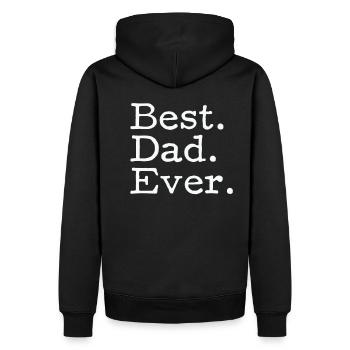 Meilleur papa. Déjà. - Idée cadeau pour papa père - Sweat à capuche Premium bio Homme - noir - Dos - Nico (187cm)