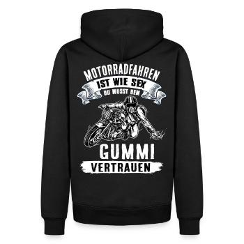 Motorradfahrer Biker Geschenk - Männer Premium Bio Hoodie - Schwarz - Hinten - Nico (187cm)