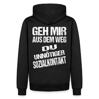 Social contact - Get out of my way - Men’s Premium Organic Hoodie - black - Back - Nico (187cm)
