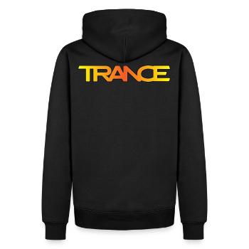 Musique Trance Orange et Jaune | Goa Psytrance - Sweat à capuche Premium bio Homme - noir - Dos - Nico (187cm)
