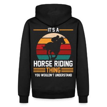 Cadeau de professeur d'équitation - Sweat à capuche Premium bio Homme - noir - Dos - Nico (187cm)