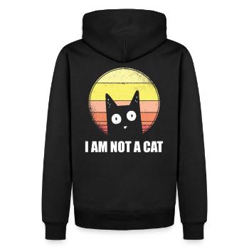 I am not a Cat - Funny Meme - Sweat à capuche Premium bio Homme - noir - Dos - Nico (187cm)