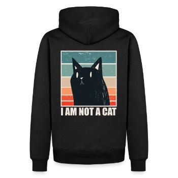 I am not a Cat - Funny Meme - Sweat à capuche Premium bio Homme - noir - Dos - Nico (187cm)
