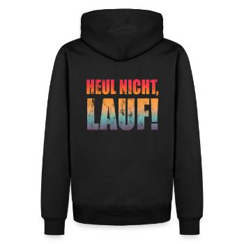 Heul nicht, Lauf! - Laufen, Joggen, Sport, Rennen - Männer Premium Bio Hoodie - Schwarz - Hinten - Nico (187cm)