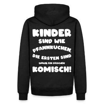 Kinder großer Bruder Schwester schwarzer Humor - Männer Premium Bio Hoodie - Schwarz - Hinten - Nico (187cm)