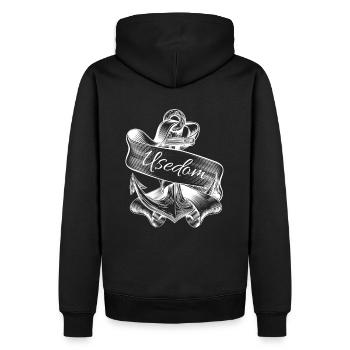 Usedom -Insel Usedom-Ostsee Urlaub - Männer Premium Bio Hoodie - Schwarz - Hinten - Nico (187cm)