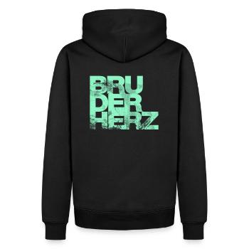 Bruderherz Bester Bruder der Welt Geschenkidee - Männer Premium Bio Hoodie - Schwarz - Hinten - Nico (187cm)