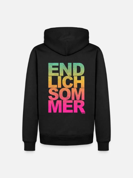 Endlich Sommer - Urlaub, Sonne, Outdoor - Männer Premium Bio Hoodie - Schwarz