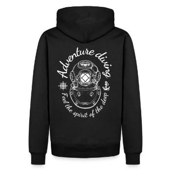 Plongée Aventure diving-plongeur motif de rengaine - Sweat à capuche Premium bio Homme - noir - Dos - Nico (187cm)