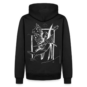 Poisson à éventail Turbonegrofan blanc - Sweat à capuche Premium bio Homme - noir - Dos - Nico (187cm)