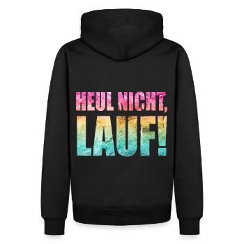 Ne pleurez pas, courez ! - Course à pied, jogging, sport, course à pied - Sweat à capuche Premium bio Homme - noir - Dos - Nico (187cm)