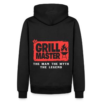 Le dicton culte des grillades Grillmaster BBQ - Sweat à capuche Premium bio Homme - noir - Dos - Nico (187cm)