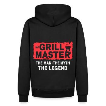 Le dicton culte des grillades Grillmaster BBQ - Sweat à capuche Premium bio Homme - noir - Dos - Nico (187cm)