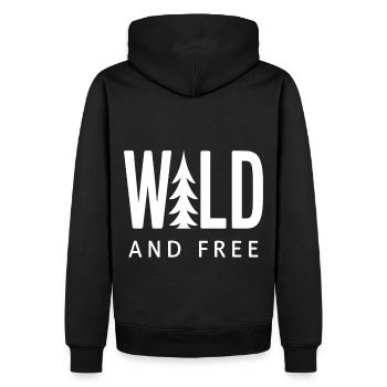 Nature Forêt Sauvage et Libre - Sweat à capuche Premium bio Homme - noir - Dos - Nico (187cm)
