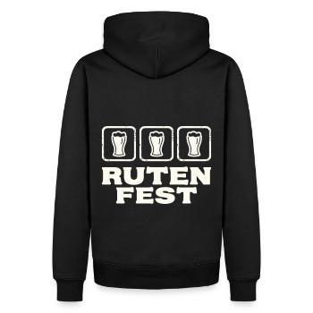 Rutenfest Ravensburg Bier Symbole - Männer Premium Bio Hoodie - Schwarz - Hinten - Nico (187cm)