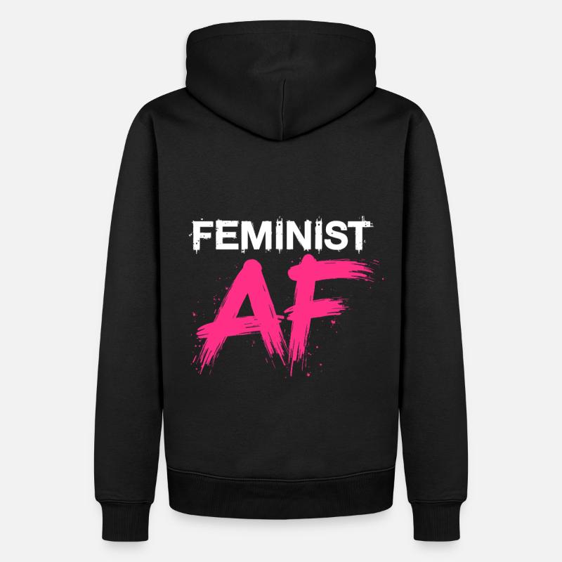 Feminist AF Statement Spruch Sprüche - Männer Premium Bio Hoodie - Schwarz