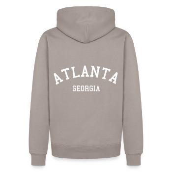 Atlanta Georgia - Sweat à capuche Premium bio Homme - taupe - Dos - Nico (187cm)