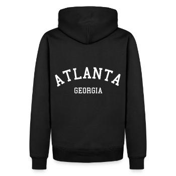 Atlanta Georgia - Männer Premium Bio Hoodie - Schwarz - Hinten - Nico (187cm)