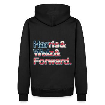 Kamala Harris & Tim Walz 2024 Chemise de soutien - Sweat à capuche Premium bio Homme - noir - Dos - Nico (187cm)