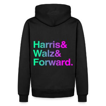 Kamala Harris & Tim Walz 2024 Chemise de soutien - Sweat à capuche Premium bio Homme - noir - Dos - Nico (187cm)