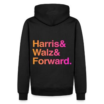 Kamala Harris & Tim Walz 2024 Chemise de soutien - Sweat à capuche Premium bio Homme - noir - Dos - Nico (187cm)