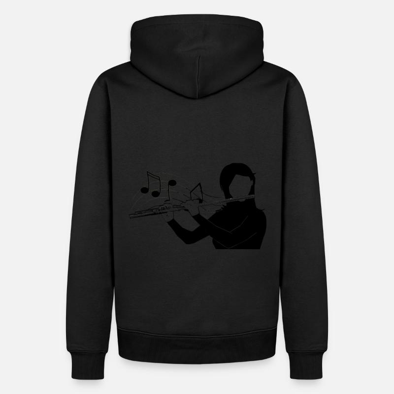 Joueuse de flûte traversière note de musique - Sweat à capuche Premium bio Homme - noir