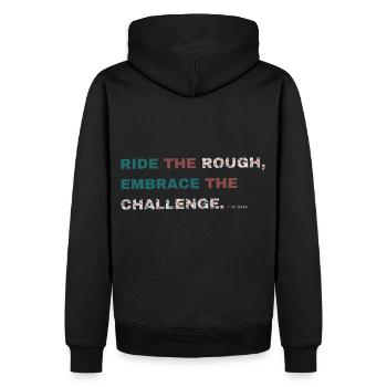 Gravel, VTT, Passion, Cyclisme - Sweat à capuche Premium bio Homme - noir - Dos - Nico (187cm)