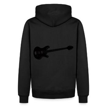Schwarze Bassgitarre 4 Saiter elektrisch akustisch - Männer Premium Bio Hoodie - Schwarz - Hinten - Nico (187cm)
