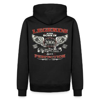 17. Geburtstag Mann Legende Jahrgang 2006 Oldtimer - Männer Premium Bio Hoodie - Schwarz - Hinten - Nico (187cm)