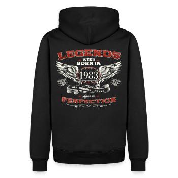 40e anniversaire homme légende né en 1983 voiture classique - Sweat à capuche Premium bio Homme - noir - Dos - Nico (187cm)