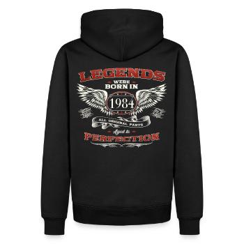 39e anniversaire homme légende né 1984 voiture classique - Sweat à capuche Premium bio Homme - noir - Dos - Nico (187cm)