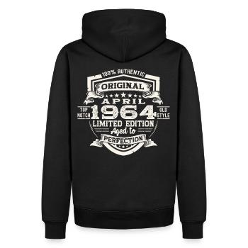 59 Birthday Man Original April Born 1964 - Men’s Premium Organic Hoodie - black - Back - Nico (187cm)