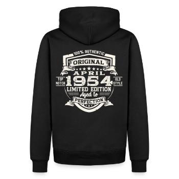 69 Birthday Man Original April Né en 1954 - Sweat à capuche Premium bio Homme - noir - Dos - Nico (187cm)