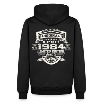 39 Birthday Man Original April Né en 1984 - Sweat à capuche Premium bio Homme - noir - Dos - Nico (187cm)