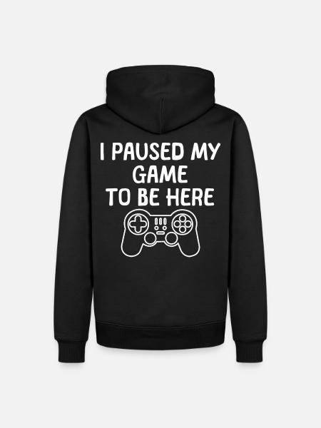 Game Paused - Männer Premium Bio Hoodie - Schwarz