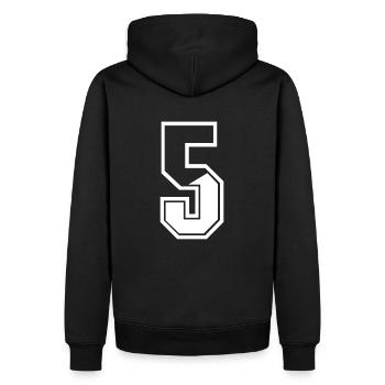 5 ans maillot numéro 5 T-shirt numéro 5 - Sweat à capuche Premium bio Homme - noir - Dos - Nico (187cm)