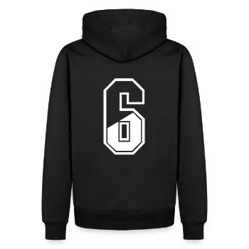 6 ans maillot numéro 6 T-shirt numéro 6 - Sweat à capuche Premium bio Homme - noir - Dos - Nico (187cm)