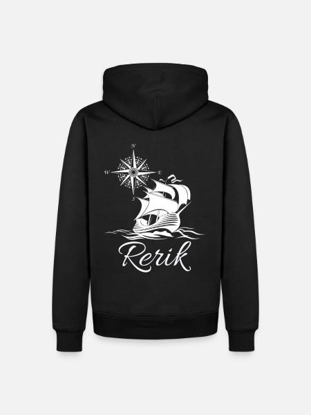 Rerik Ostseebad Segelschiff Kompassrose Ostsee. - Männer Premium Bio Hoodie - Schwarz